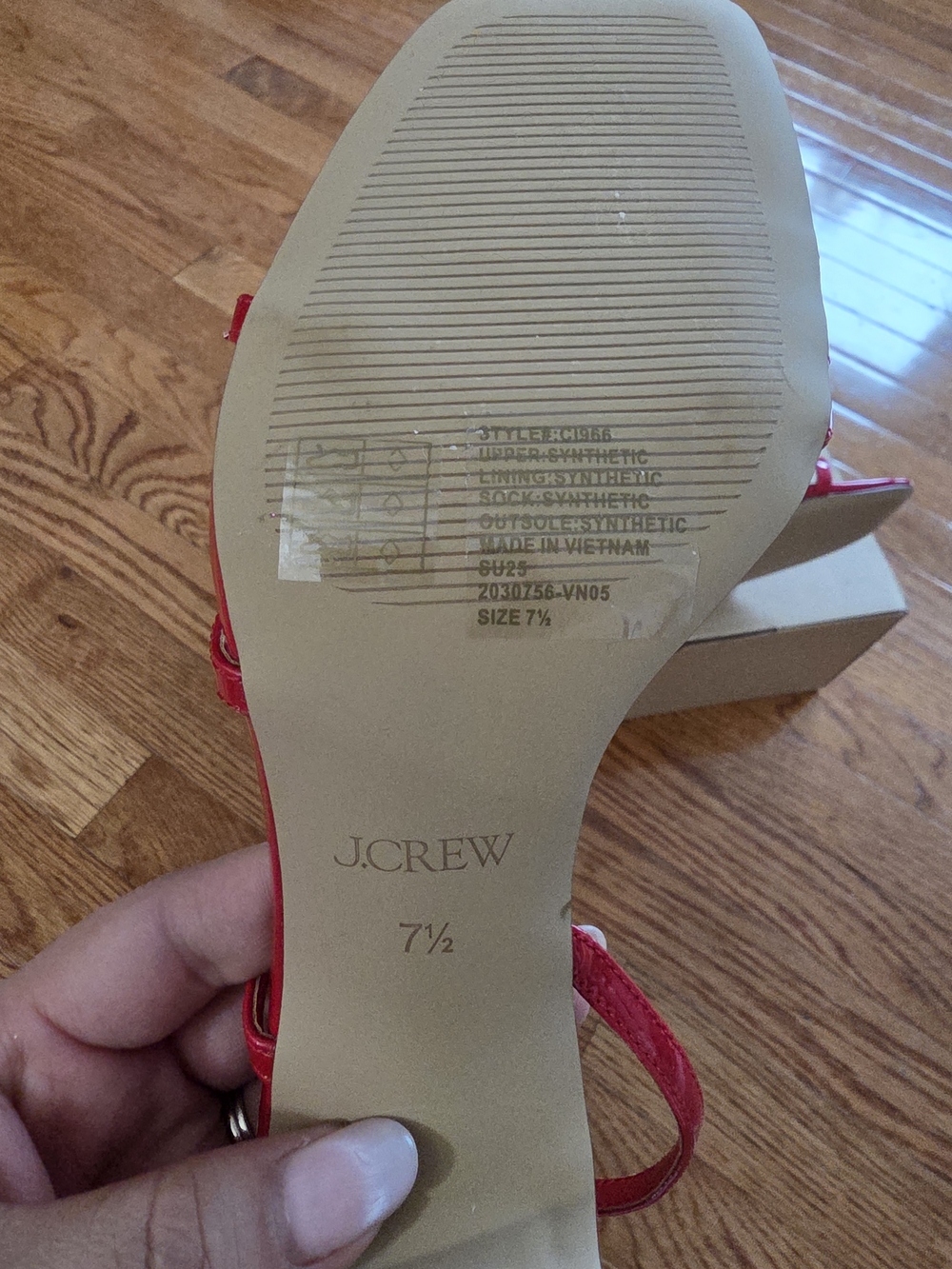 J. Crew Bright Red Patent Strappy Sandals - Picture 7 of 12